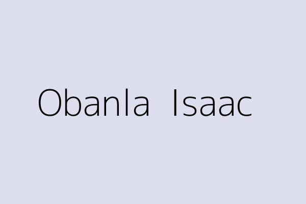 Obanla  Isaac